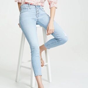 Madewell 9" High-Rise Skinny Crop Jeans in Asbury Wash: Button-Front Edition